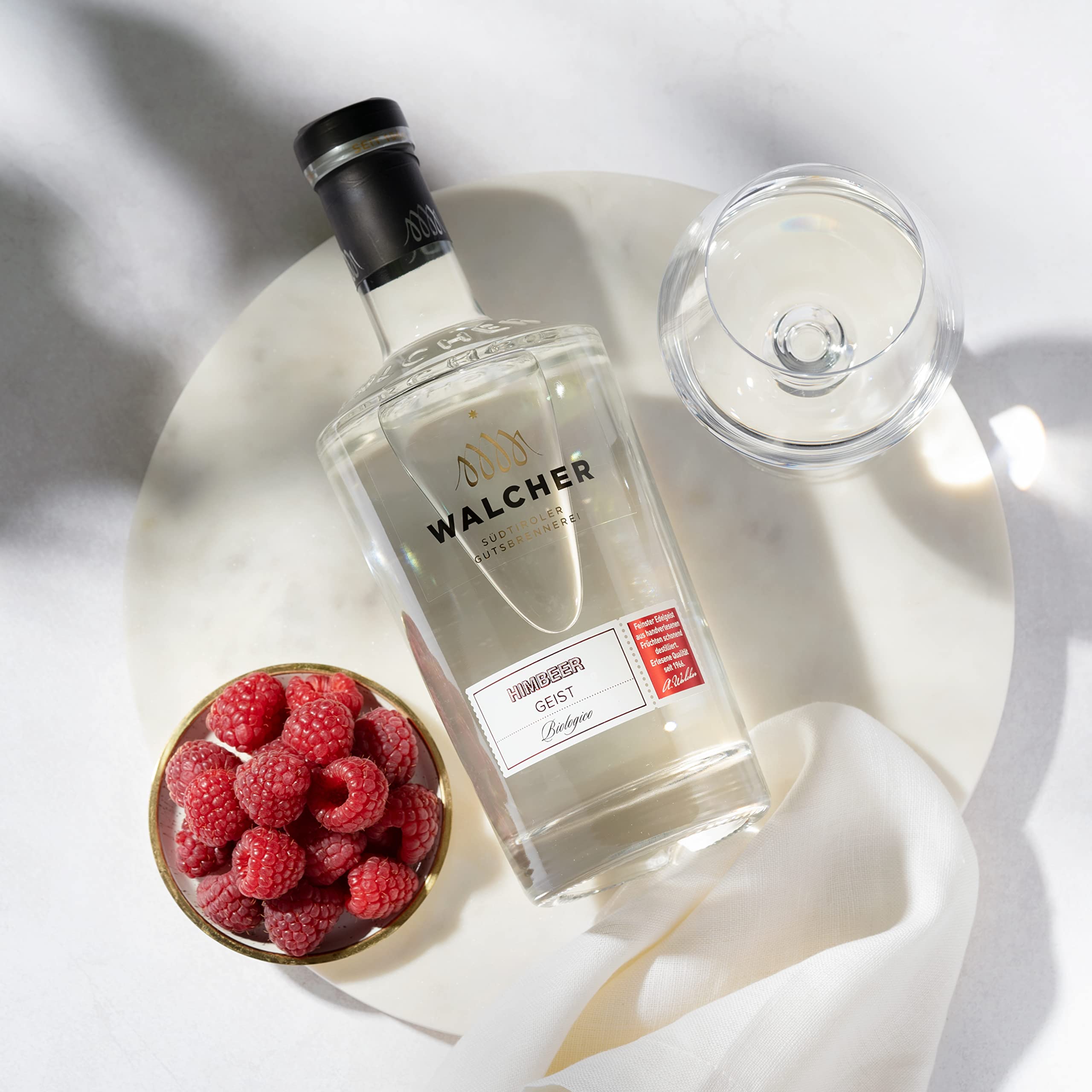 Walcher Bio Himbeergeist – Klarer, aromatischer Obstbrand aus Südtirol (3 x 0,7 l)