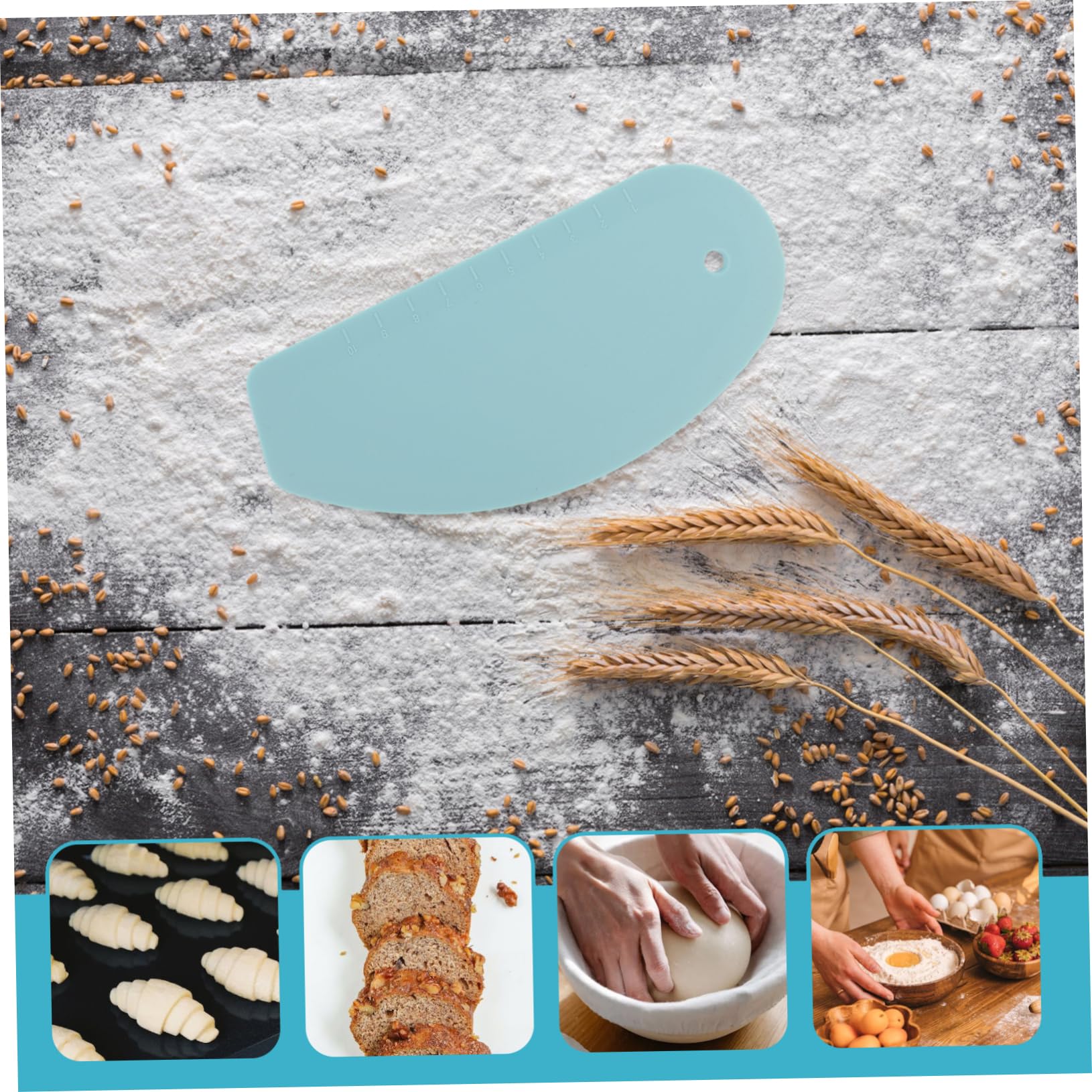 VINTORKY 3pcs Silicone Baking Utensil Set Dough Scraper Butter Cutter for Kitchen Baking Cooking