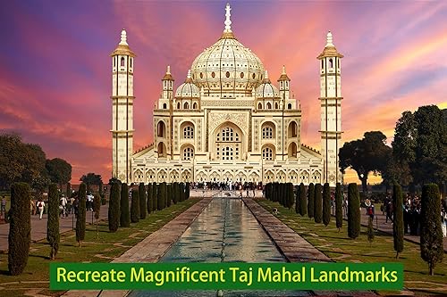 Miniatura 3 de Rompecabezas de madera 3D, arquitectura, construcción, modelo Taj Mahal, kit de manualidades STEM, luz LED, decoración del hogar, día de la madre,