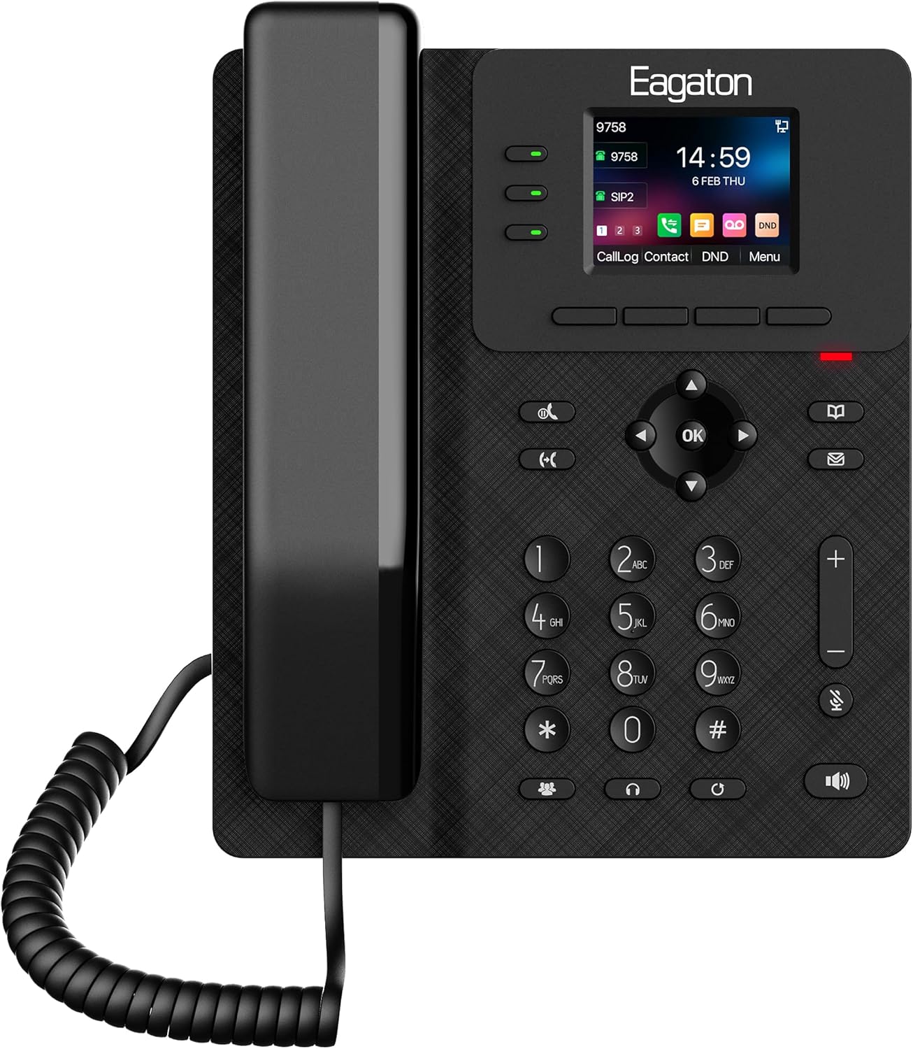 T62P Enterprise VoIP Phone with 2.4'' Color Display, 4 SIP Line, HD Voice, 6-Way Conference, PoE, Office/Home/Call Centers, Power Adapter Included (NOT LANDLINE)