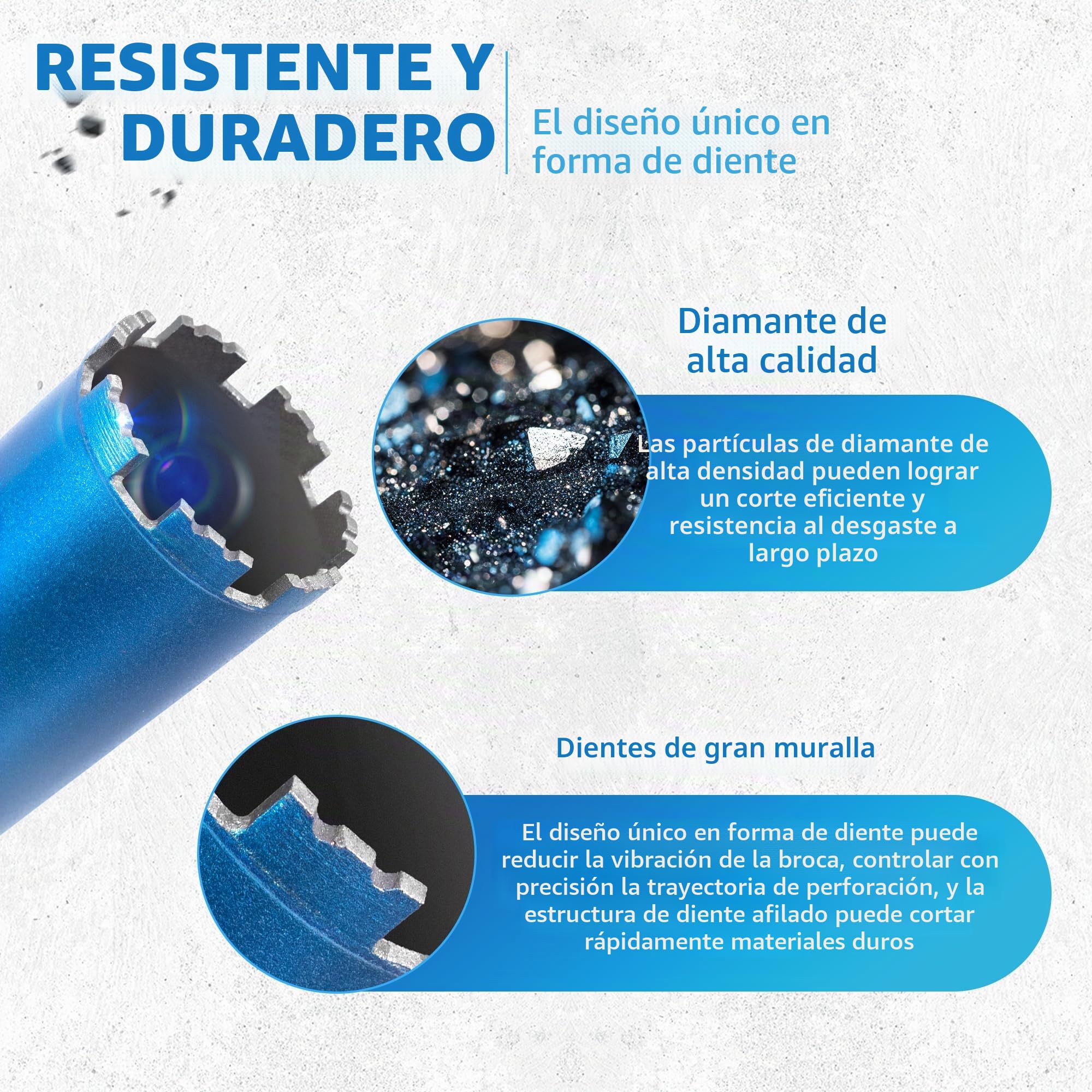1¼" UNC Broca de Diamante Ø 132mm, Longitud útil 400 mm,Broca de Sierra de Agujero,Corona de Perforación de Diamantada para Hormigón,Cemento,Ladrillo,Piedra