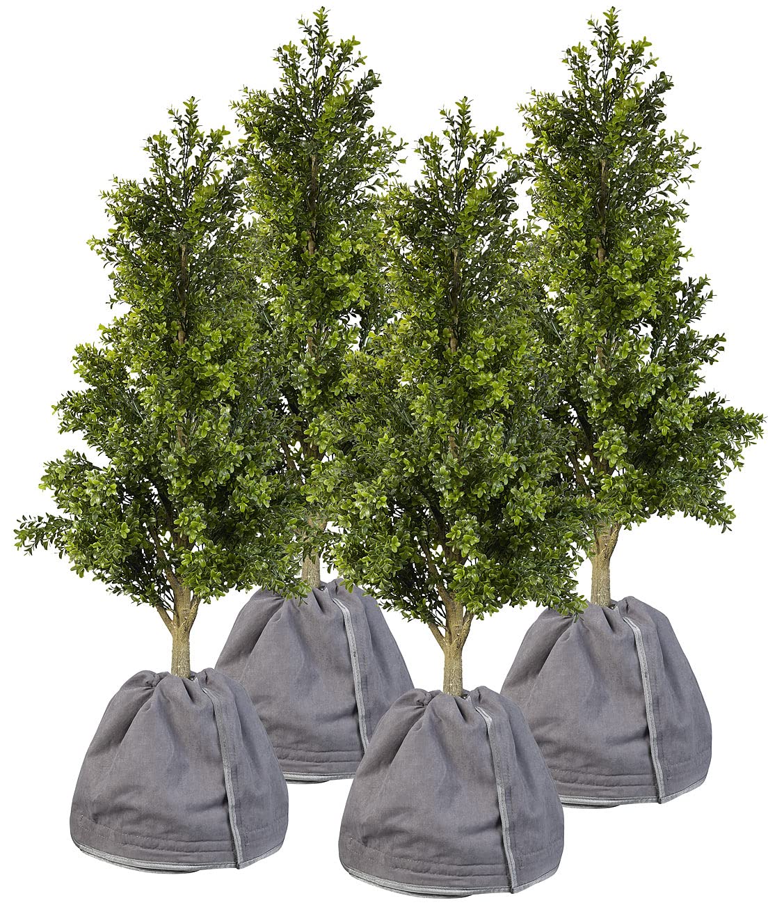 Royal Gardineer Topfpfabdeckungen: 4er-Set Thermo-Topfschutz für Pflanzen, 40x40 cm, Drainage, anthrazit (Kälteschutzvlies, Abdeckhaube, Gewächshaus)