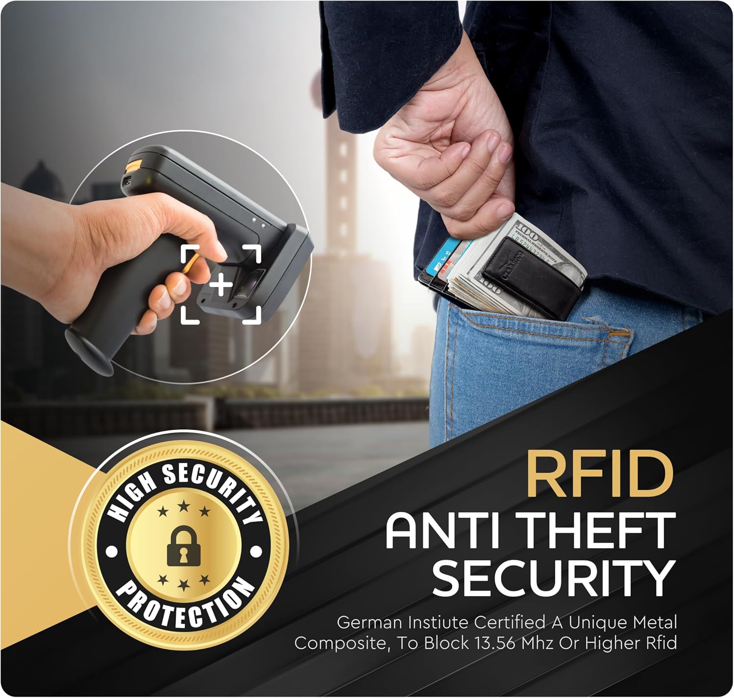 Money Clip Leather Wallet For Men Slim Front Pocket RFID Blocking with Super Strong Magnetic - Image 7