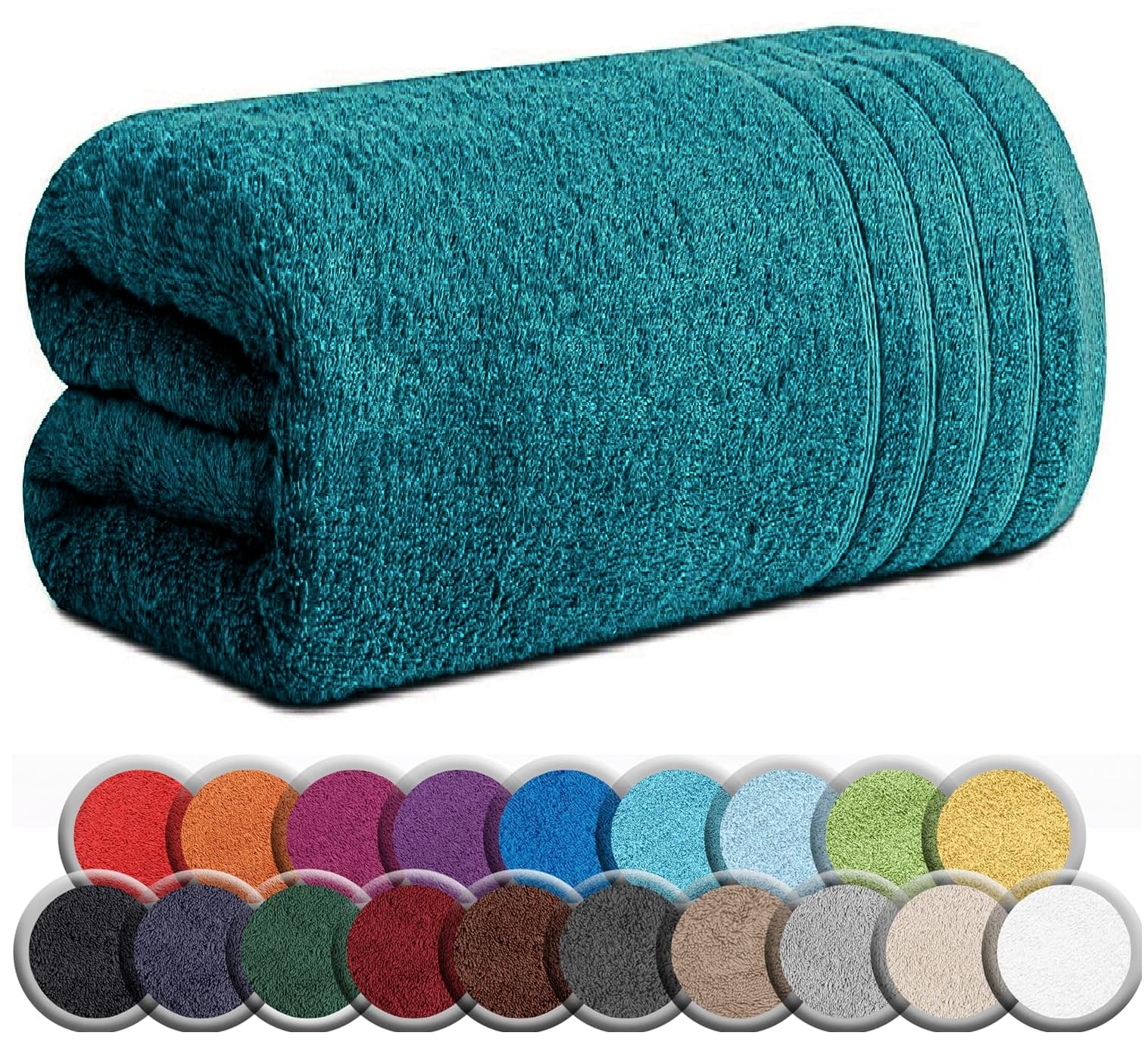 TEXTILESY Extra Large Super Jumbo Bath Sheet 100 x 200 cm-600 GSM Luxury 100% Egyptian Combed Cotton Big Towels Soft Hotel Quality XXL Bath Sheets (Blue Lagoon)