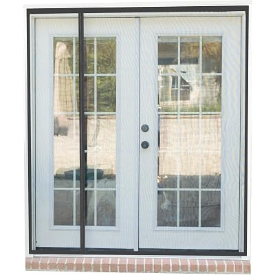Fenestrelle Magnetic Screen Door for French & Sliding Door – Heavy Duty, Hands Free Fiberglass Mesh with Self Closing Magnetic Seal, Black Trim – Fits 70" x 80" Doors (Screen Size 72" x 80")
