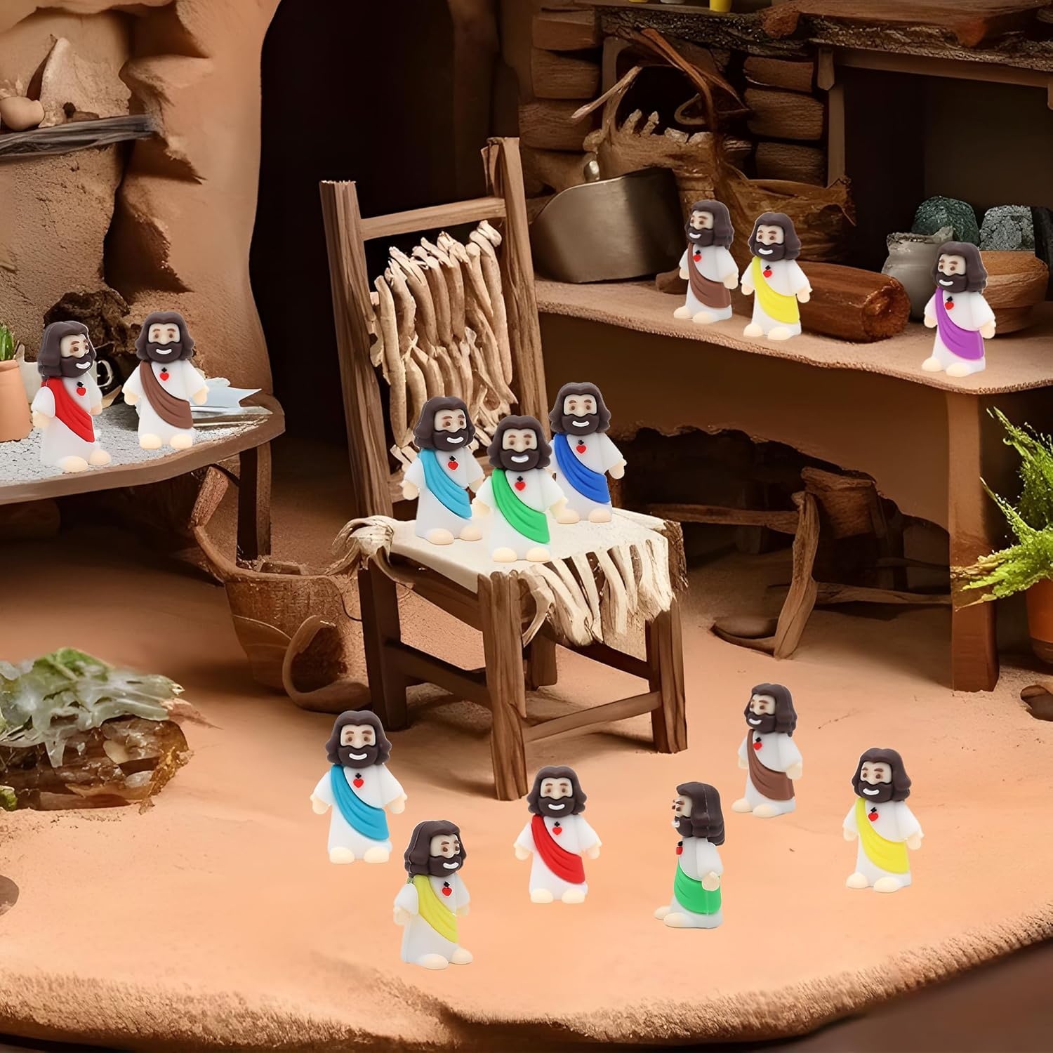 100 Pcs Baby Jesus Figures Mini Jesus Figurines in Bulk Original Design Tiny Miniature Jesus Figures for Hide and Seek, Religious Party Favors, Sunday School, Baptism Gift, Easter Egg Stuffers - Image 6