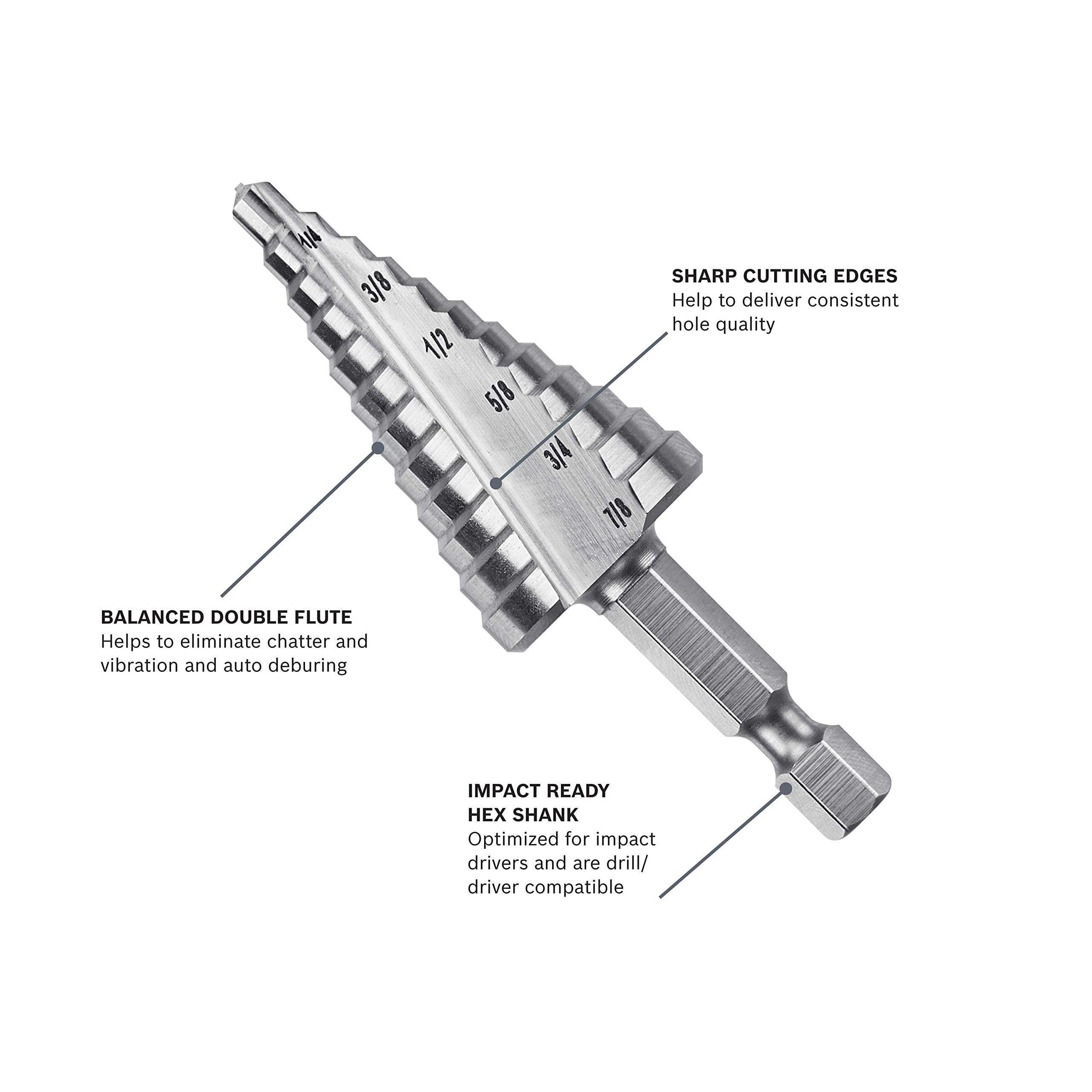 Bosch IMSDC2 3/16" a 7/8" Punta per trapano a percussione Turbo in acciaio ad alta velocità
