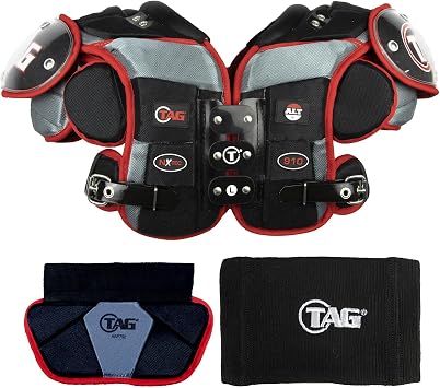 TAG Adult ALT4-910 Football Shoulder Pads for Quarterback and Wide Receiver