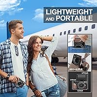 Vista 5 de Cámaras digitales para fotografía, 48MP y video 4K, zoom 18X para vlogging para YouTube, cámara compacta portátil pequeña con 2 baterías, cámara