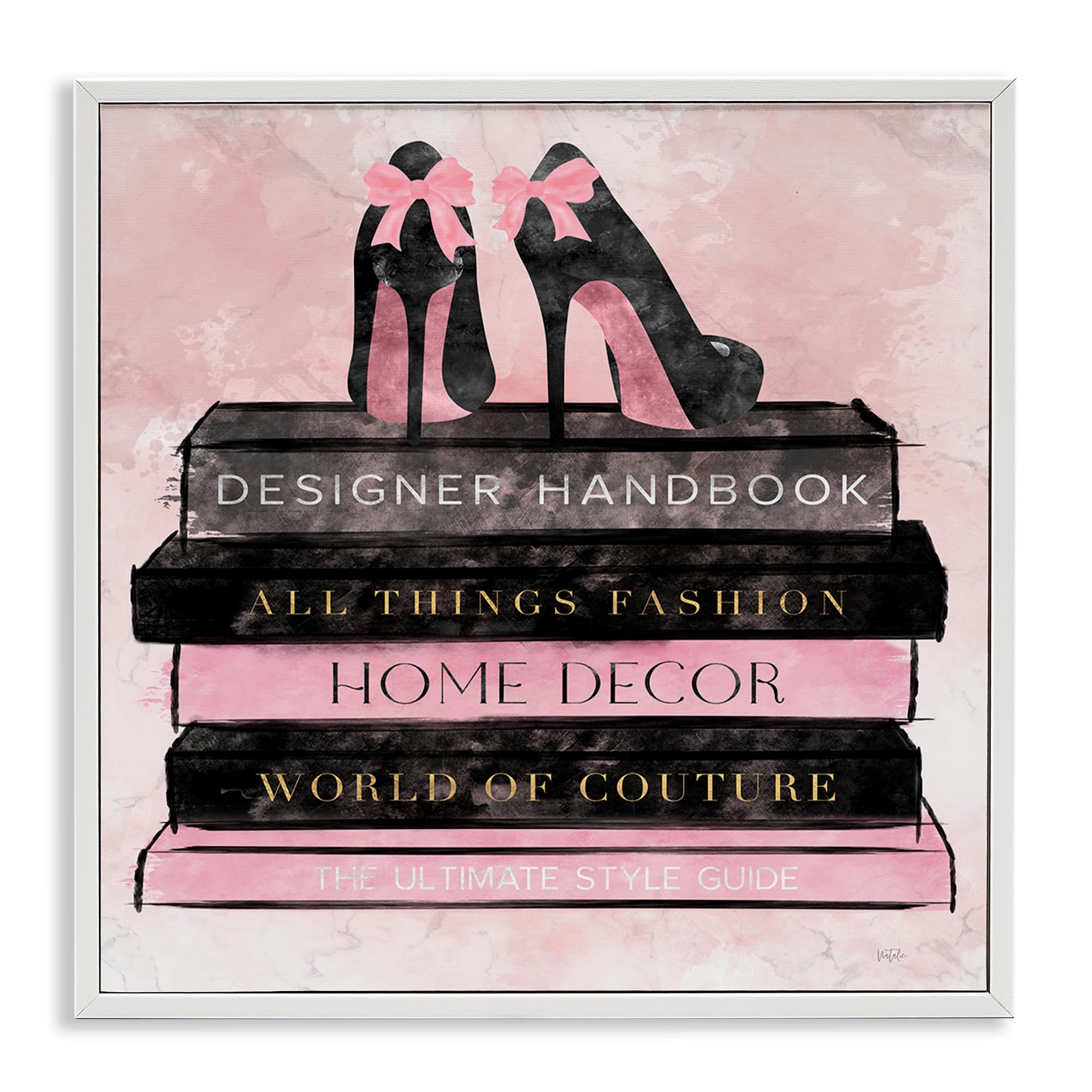 'All Things Fashion Book Stack'| Framed Giclee Art
