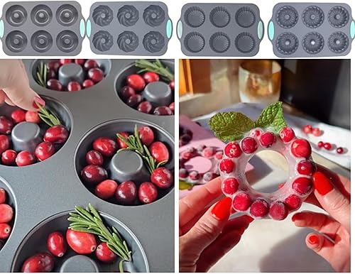 Miniatura 2 de Molde de hielo para corona, bandeja de silicona para cubitos de hielo y copos de nieve, moldes de silicona para cubitos de hielo, moldes de