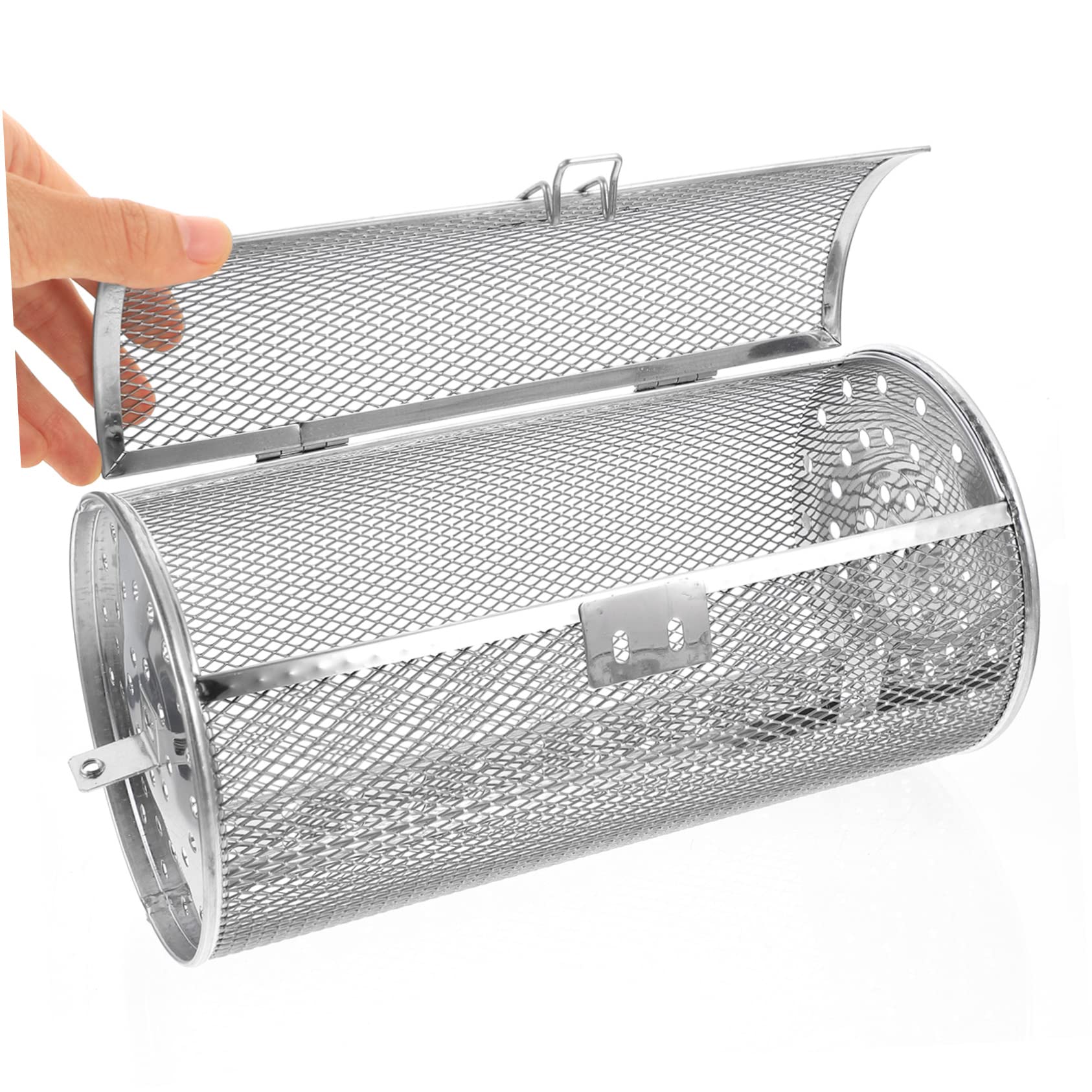 Toyvian Cestello Girevole in Acciaio Inossidabile per Cucina e Barbecue, Design Rotante, Uso Versatile, Colore Argento, per Arrostire Verdure e Funghi in Famiglia