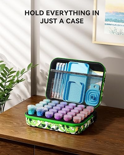 Miniatura 2 de ARTDOT Contenedor de almacenamiento de 30 ranuras para kits de arte con diamantes para adultos, caja de almacenamiento portátil para pintura con