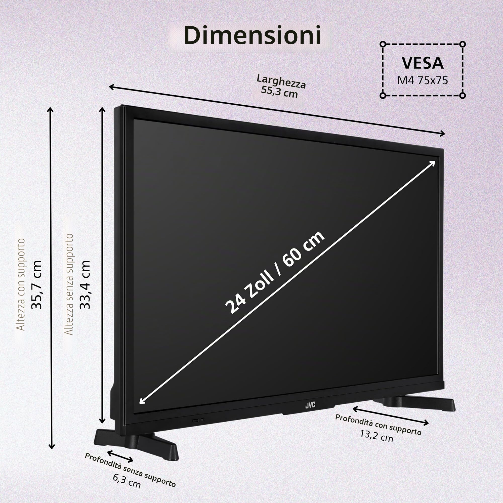 JVC TV Fire TV HD Ready Smart TV HDR con controllo vocale Alexa e triplo sintonizzatore, LED TV LT-24VRH3555 (2026)