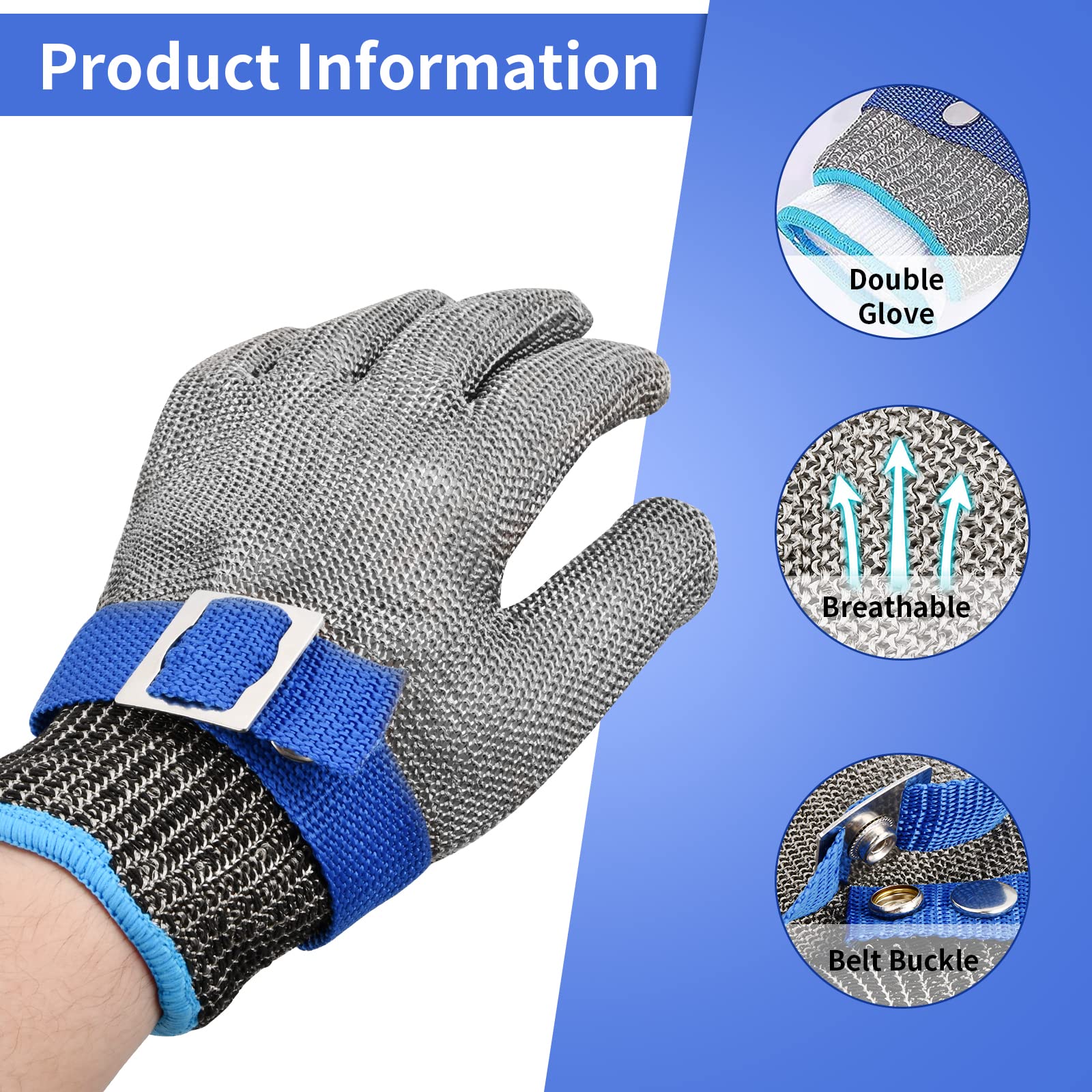 Achetez Fhkpsqkcn Levels 5 Gants Résistants Aux Coupures En Acier Inoxydable Pour Couper La Viande Et Les Huîtres