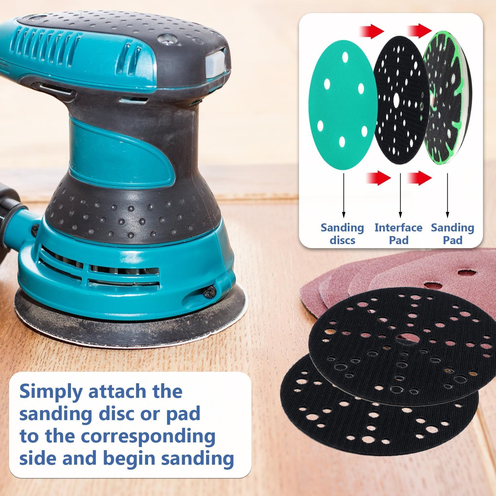 5x Schleiftellerschoner 150mm - Für Exzenterschleifer Schutzauflage