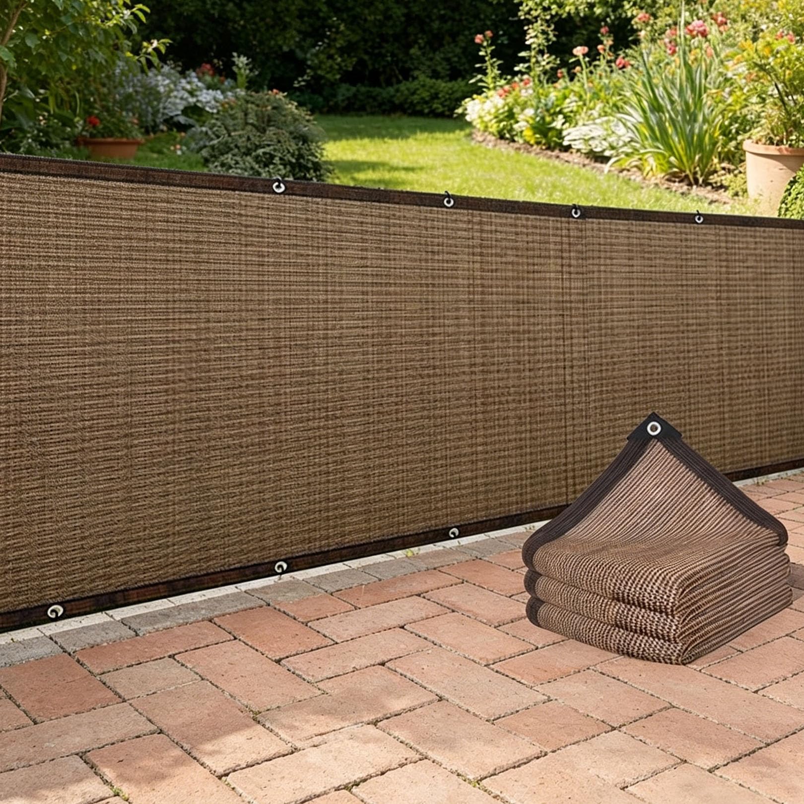 Brown Sichtschutznetz 4x7m HDPE-Schattennetz Schattierungsnetz