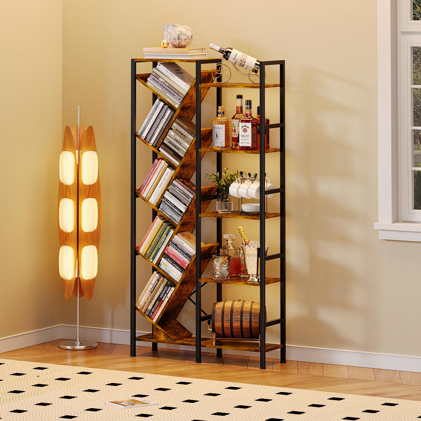 チェスト・キャビネット Antique Book open Shelf Caster Amazon.com: 5-Tier Double Wide Bookshelf 67