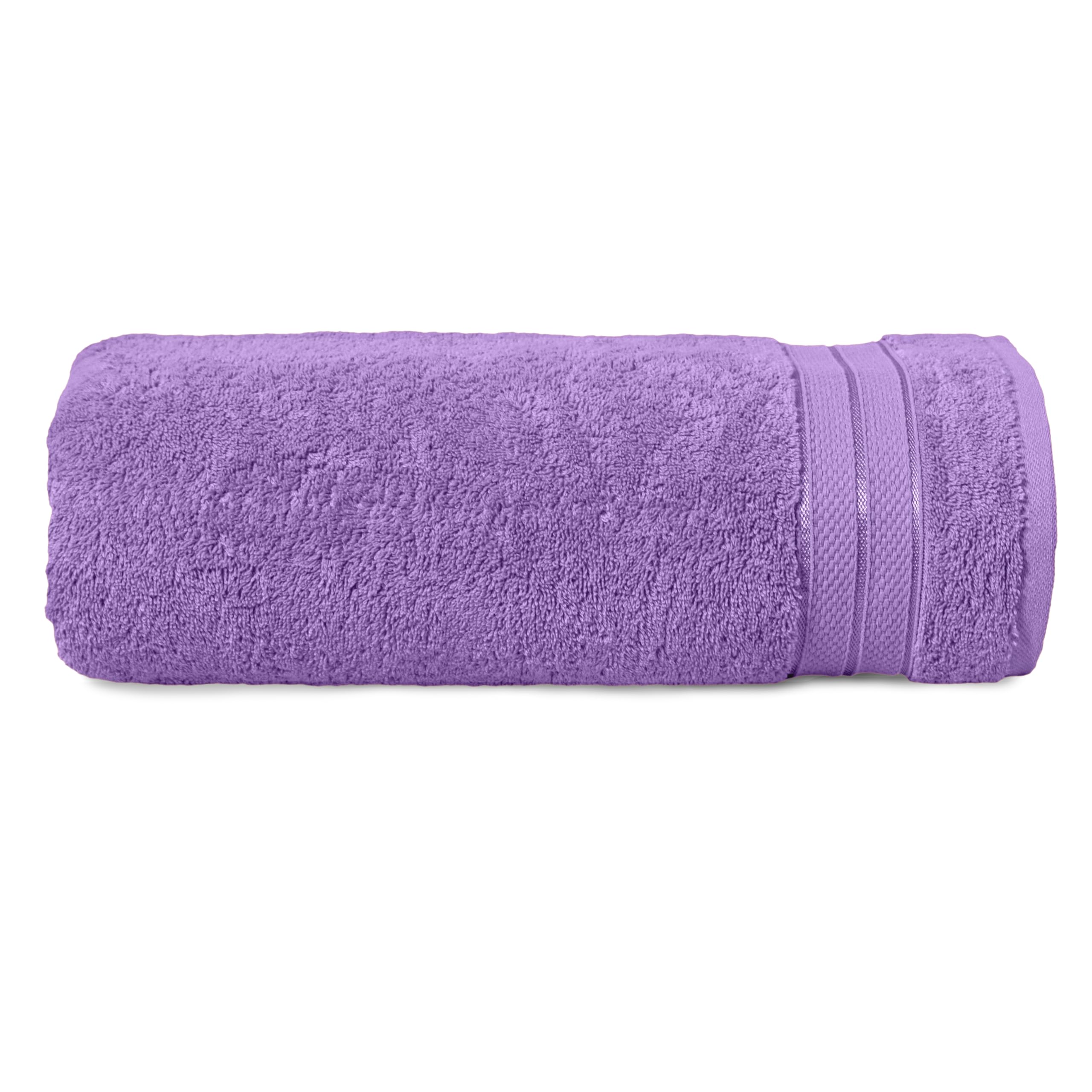 Elegant Comfort Three Line Popcorn Towel Set for Bathroom 35 x 70 inches, Premium Hotel Quality 1-Pack Jumbo Towels, 100% Turkish Cotton, Soft and Durable, Quick Dry and Highly Absorbent, Lavender