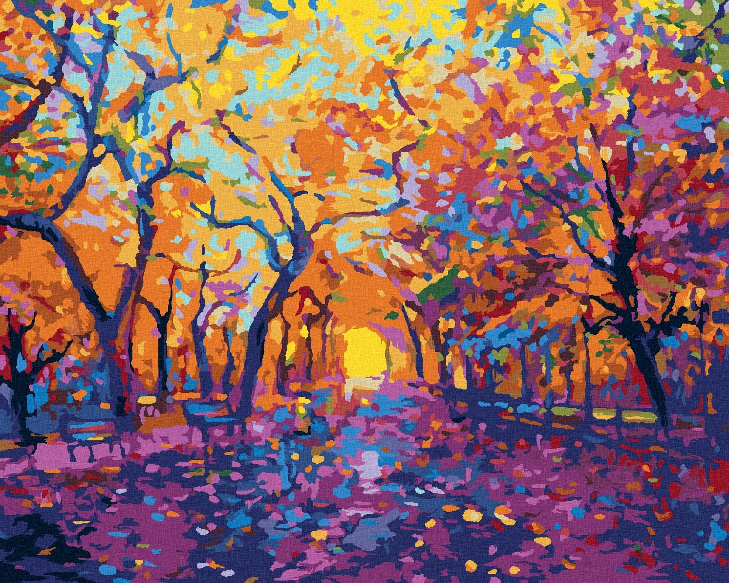 Malowanie według liczb - Kwiaty jesienne 80x100 cm z blejtramem (już napięte)