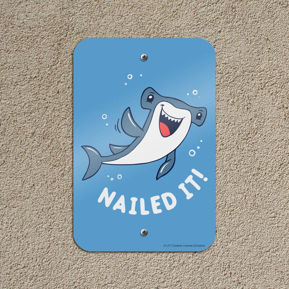 Amazon.com: GRAPHICS & MORE Nailed It Hammerhead Shark Funny Humor