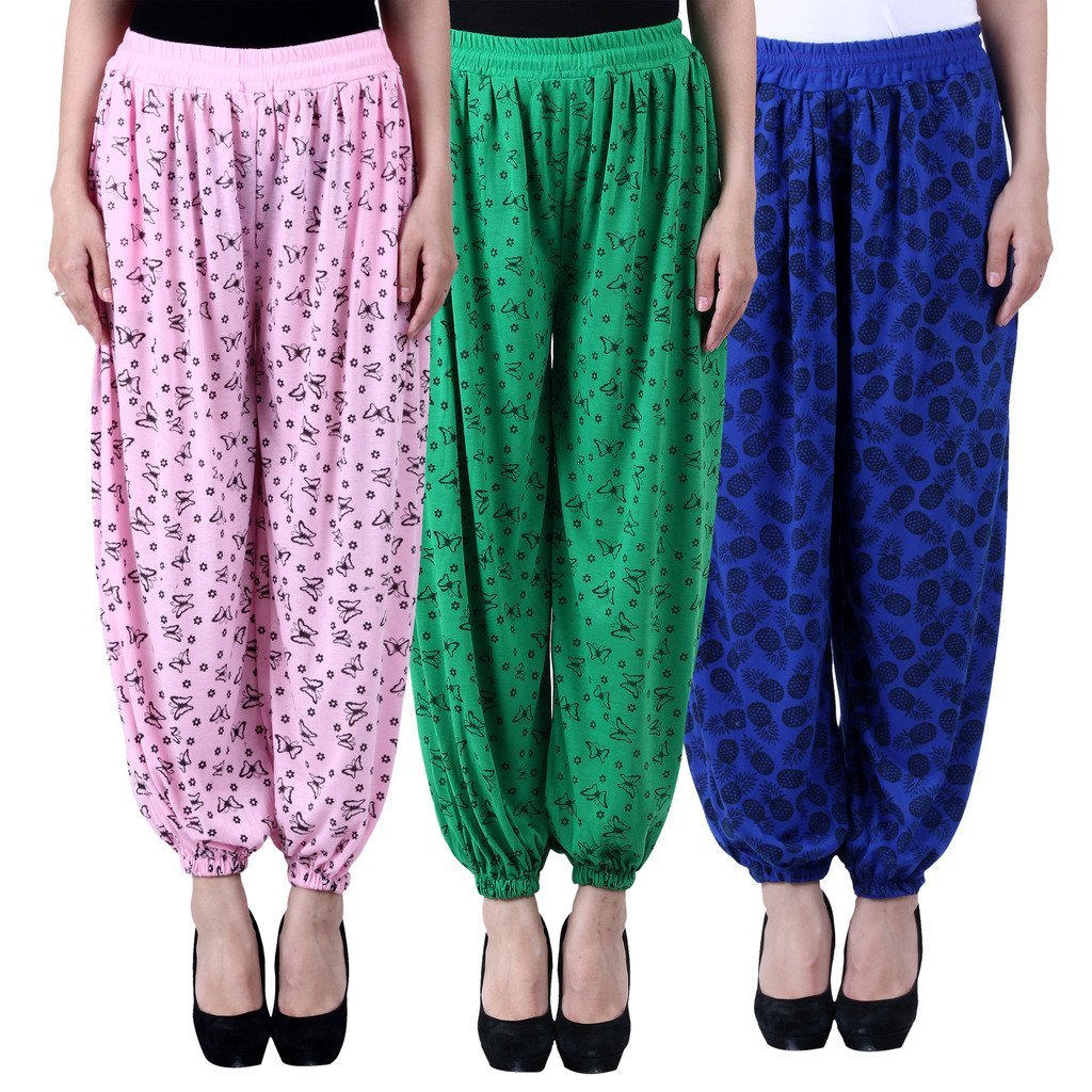 Harem Pants for Women,Girls Light Pink_Green_Blue (Pack of 3) (Free Size)-image-17