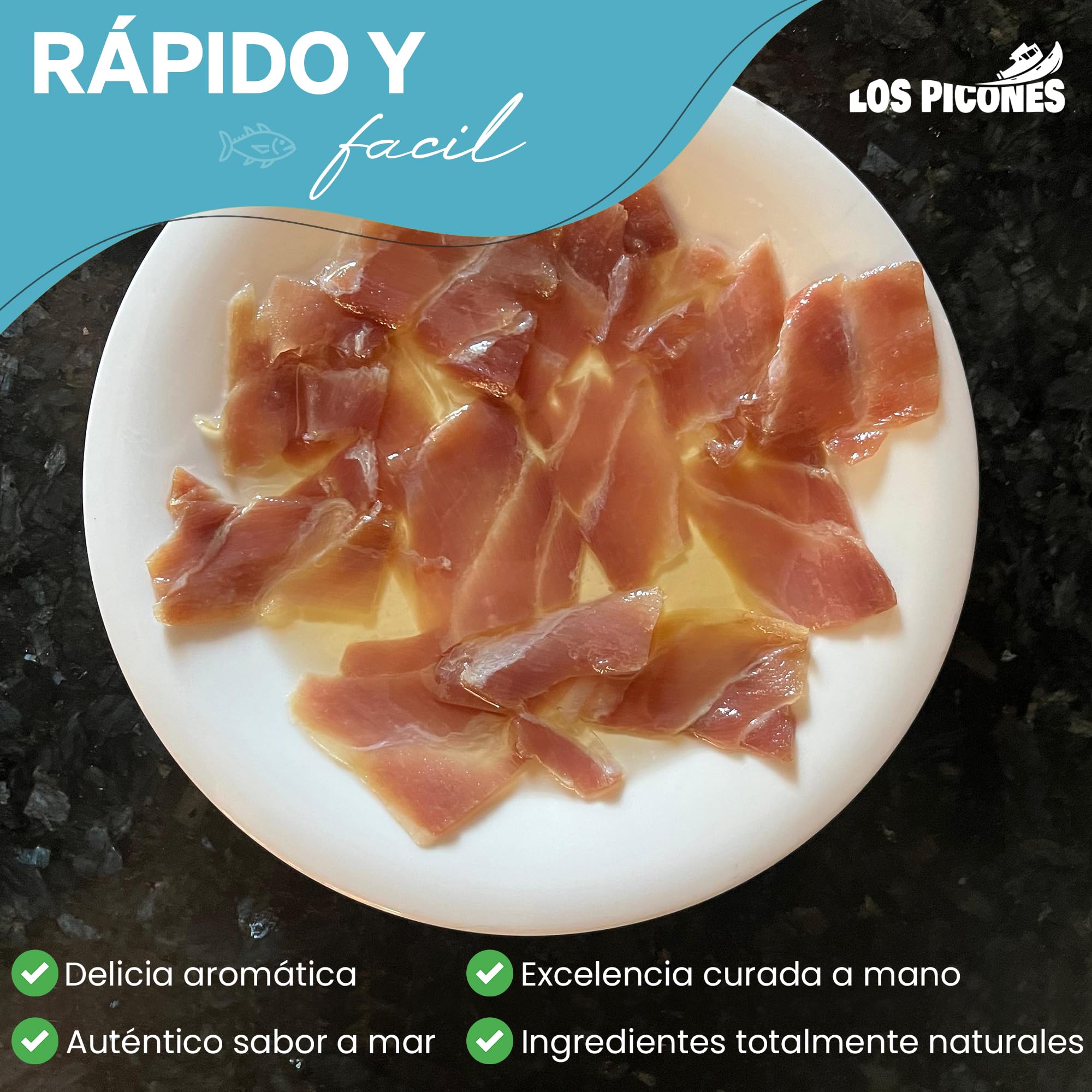 Los Picones Gourmet® Ijada de Atún en Aceite de Oliva I Pack 2 Latas 75gr (150gr. neto) I Conservas y Salazones Gourmet I Productos Gourmet I Jamón de Mar I Atum em azeite.