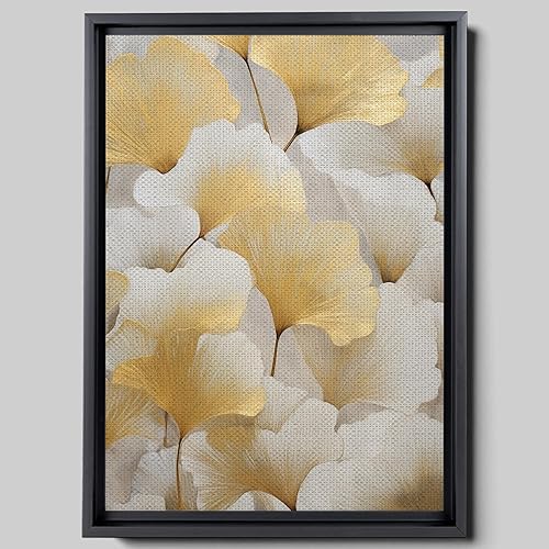 Miniatura 1 de Original Ginkgo biloba Print On Canvas, Modern Textured Gold Wall Art, Abstract Gold Leaves Print, Living room Wall Decor, Print On Canvas, Decor