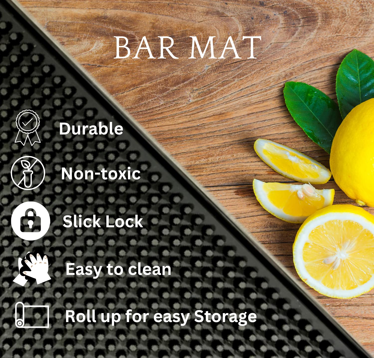 Bar-Matten Aus Gummi – 5er-Set, Rutschfest & Leicht Zu Reinigen Für Barkeeper & Friseure