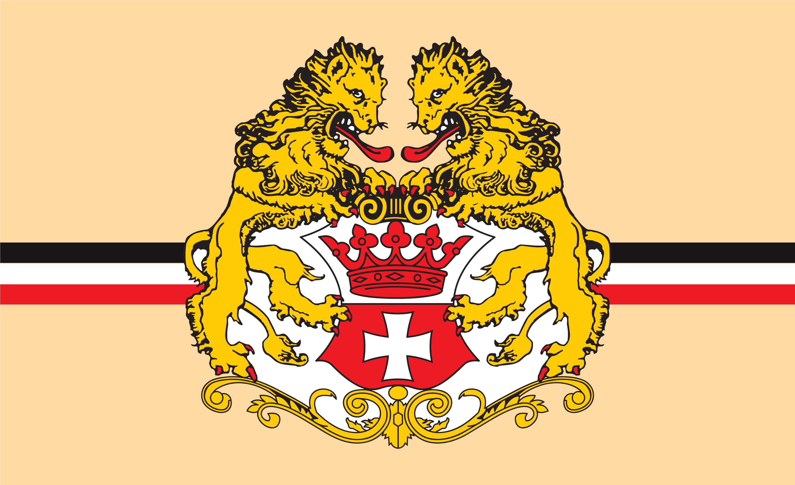 Drapeau de la vieille ville de Gdansk aux finitions soignées