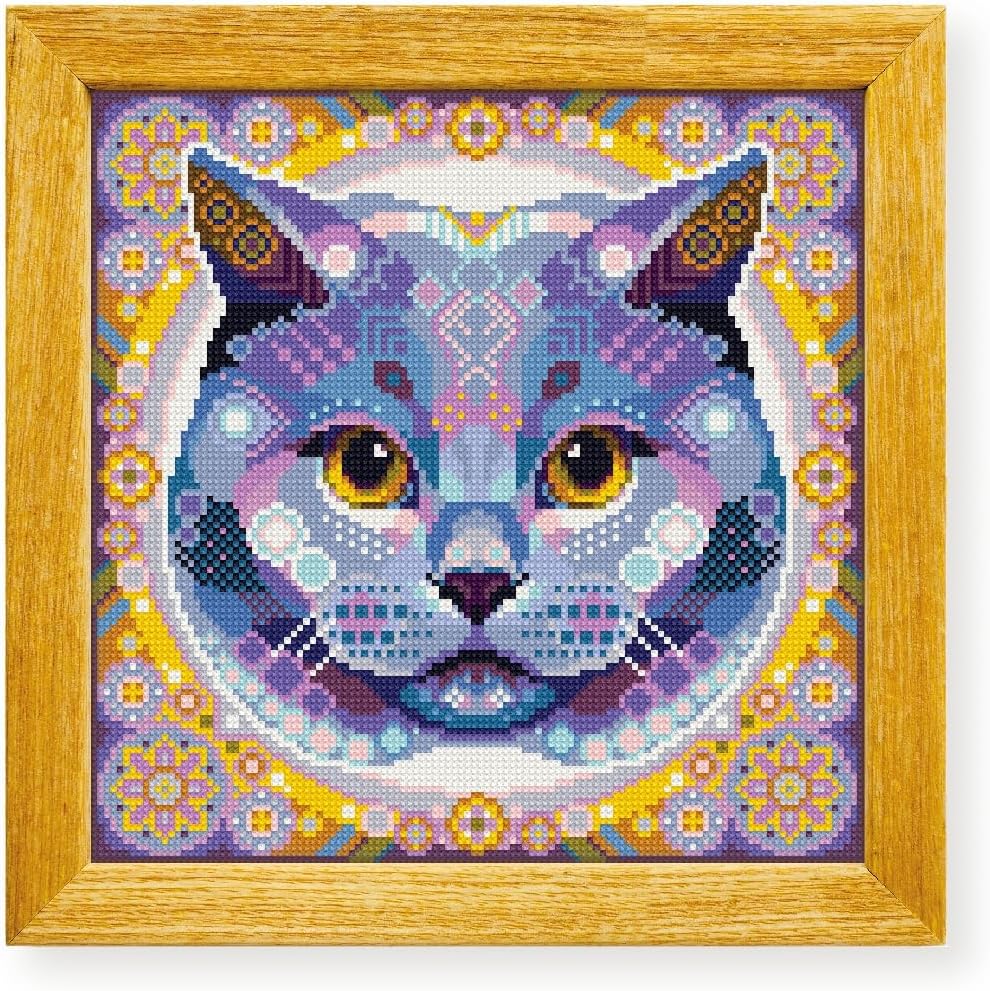 Awesome Pattern Studio Mandala British Shorthair Cat DS2393, Diamond Painting Kit, Diamond Art Kits for Adults, Full Drill 5D Diamond Dots Kits. All Items Included.