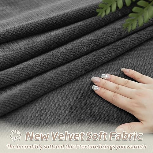 Miniatura 4 de Arfntevss Fundas para sofá reclinable seccional, de terciopelo, lavables, para sofá seccional, para reclinable, elástica, suave, gruesa, en forma de