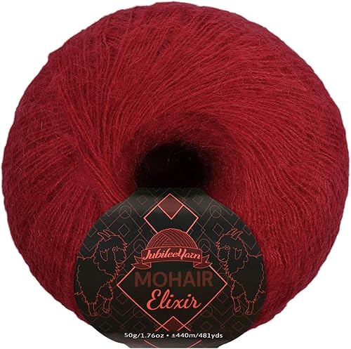 Vista 182 de JubileeYarn Mohair Elixir Yarn - 50 g/madeja Lana mezcla para bebé - Mimosa - 2 madejas 04 Mimosa