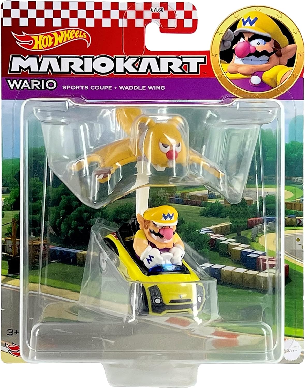 Hot Wheels Mario Kart Wario in Sports Coupe Kart with