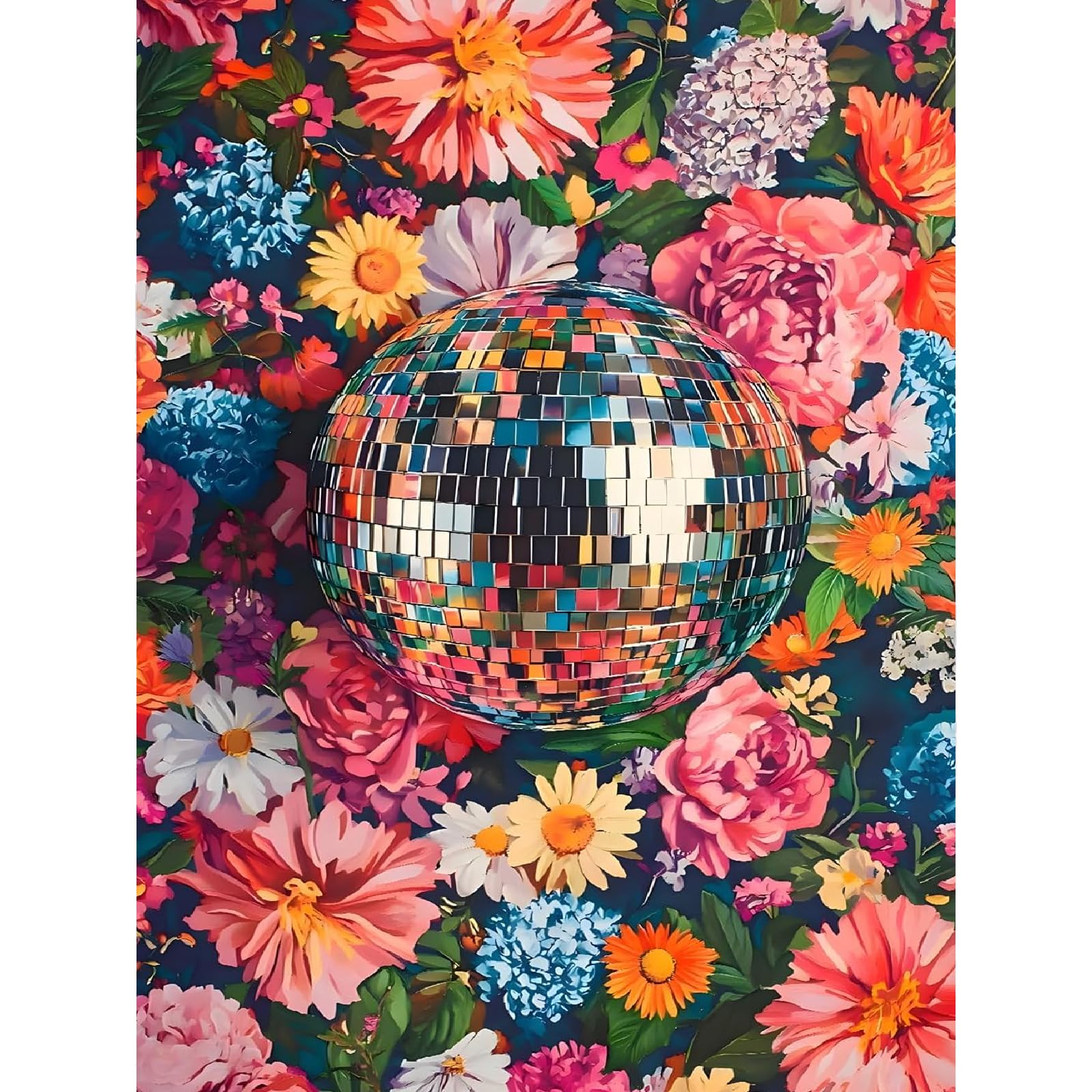 Jakener Disco Ball Paint by Numbers Kit for Adults Beginner,Easy Adult Paint by Number Kits on Canvas DIY Painting for Beginners Art by Numbers for Home Wall Decor 16x20