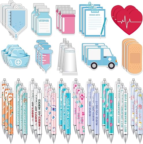 Miniatura 8 de Ctosree 40 unidades de mini notas adhesivas divertidas para enfermeras, bolígrafos de enfermería, artículos esenciales para estudiantes de