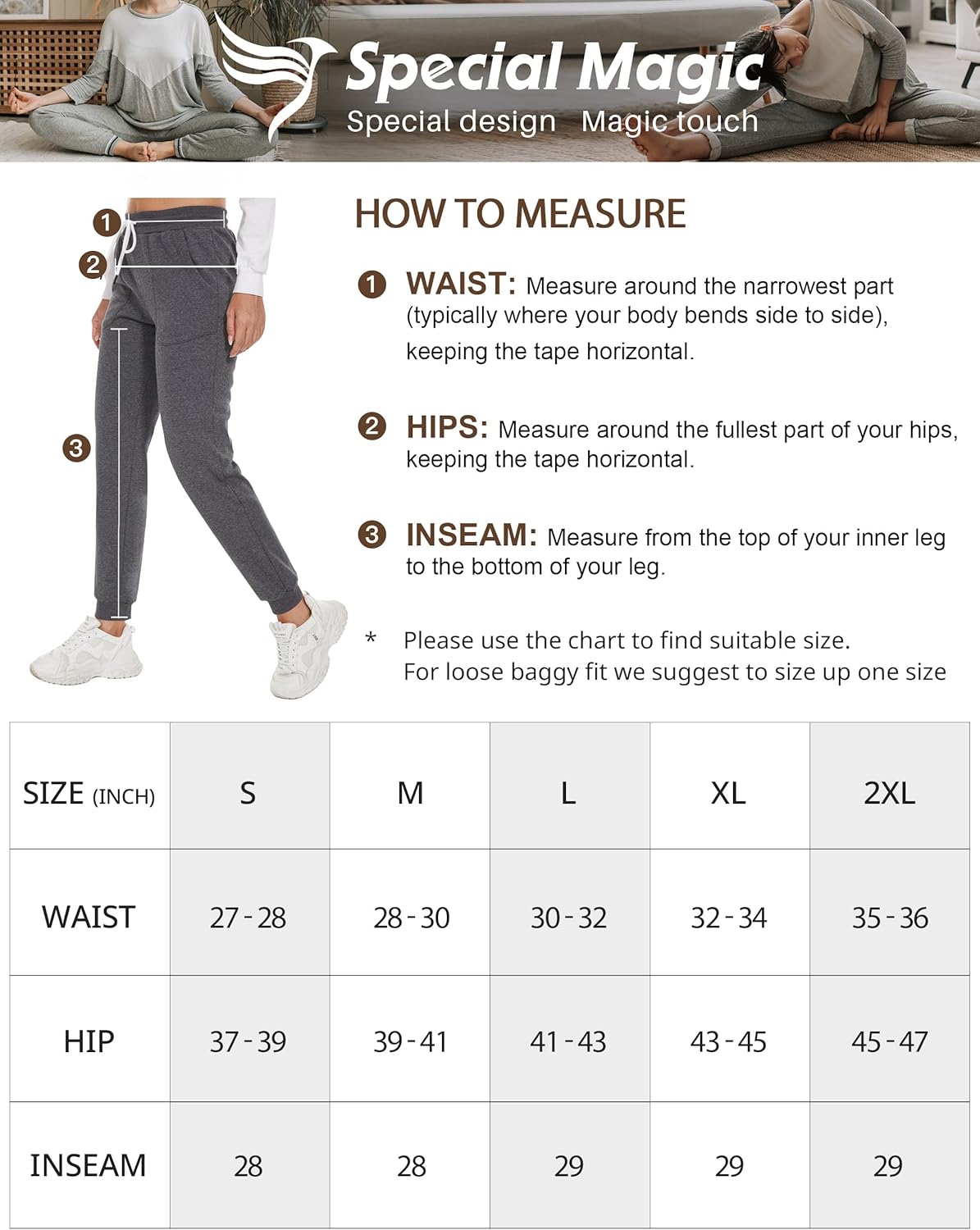 SPECIALMAGIC Women's Sweatpants Capri Pants Cropped Jogger Running Pants Lounge Loose Fit Drawstring Waist with Side Pockets