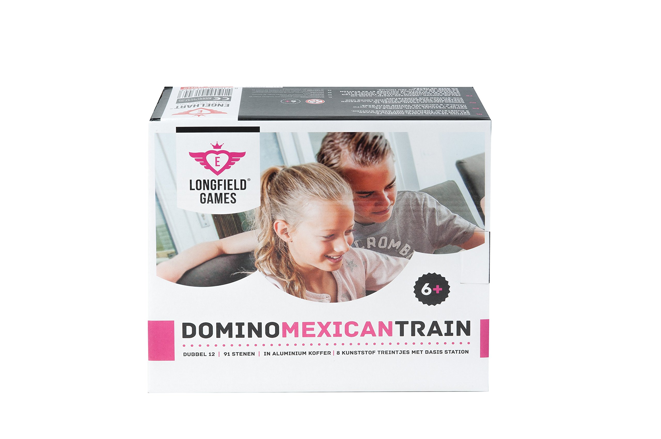 Engelhart – 250160 – Mexican Train – metalowe pudełko – komplet akcesoriów – domino D12 – 91 kamieni – dla 2–8 graczy – 6+