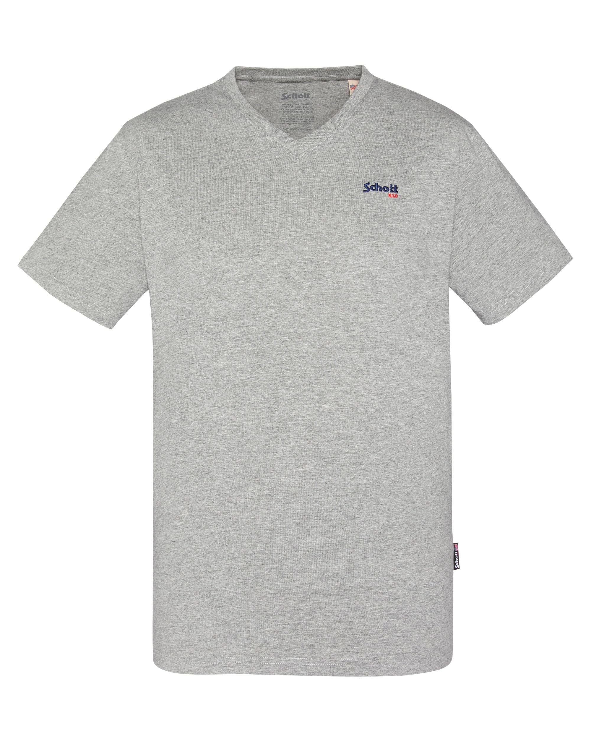 Schott Nyc Men's Grey Tscasualv T-Shirt, M
