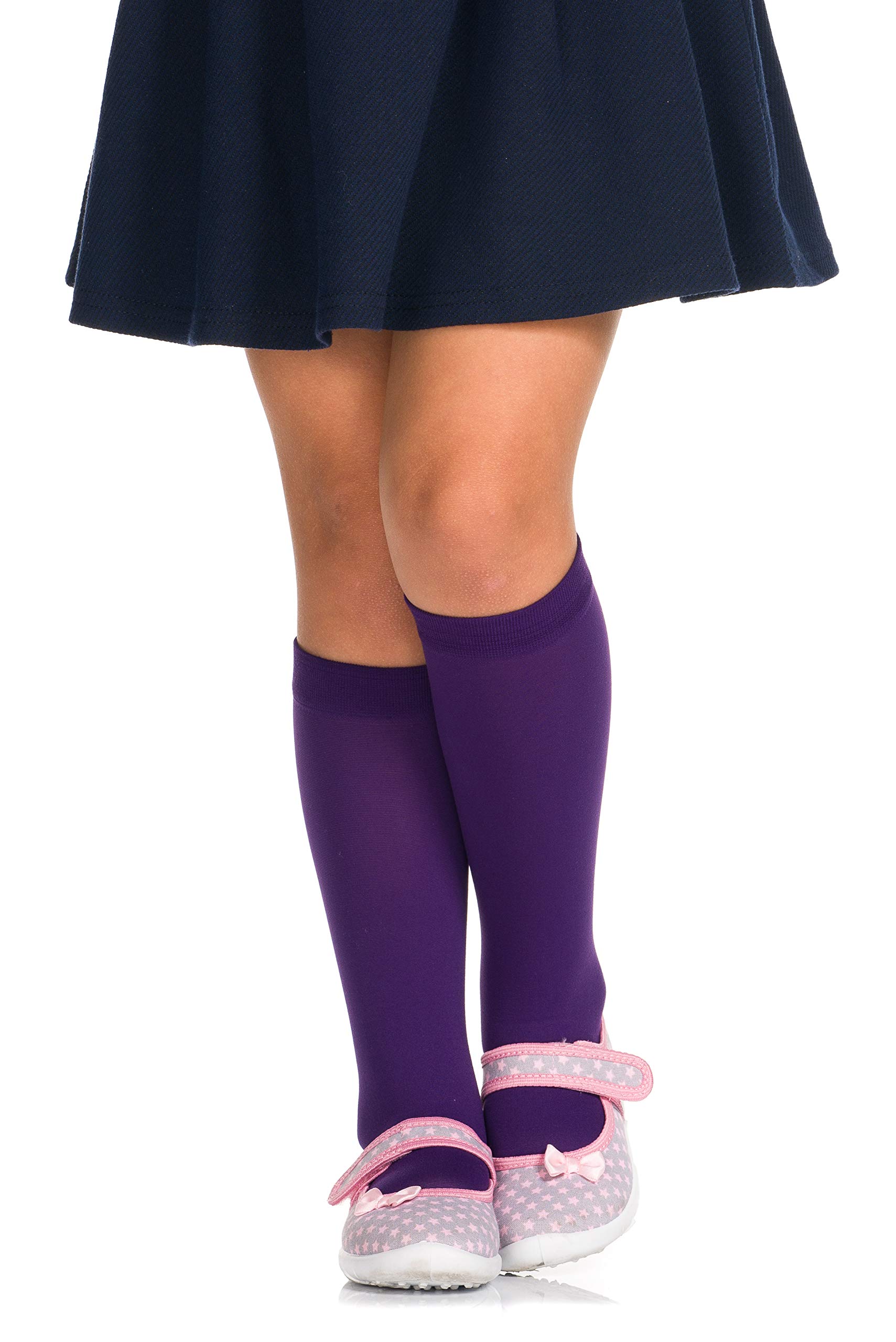 Romartex Girls Kids Knee High Socks Plain 40 Denier, purple