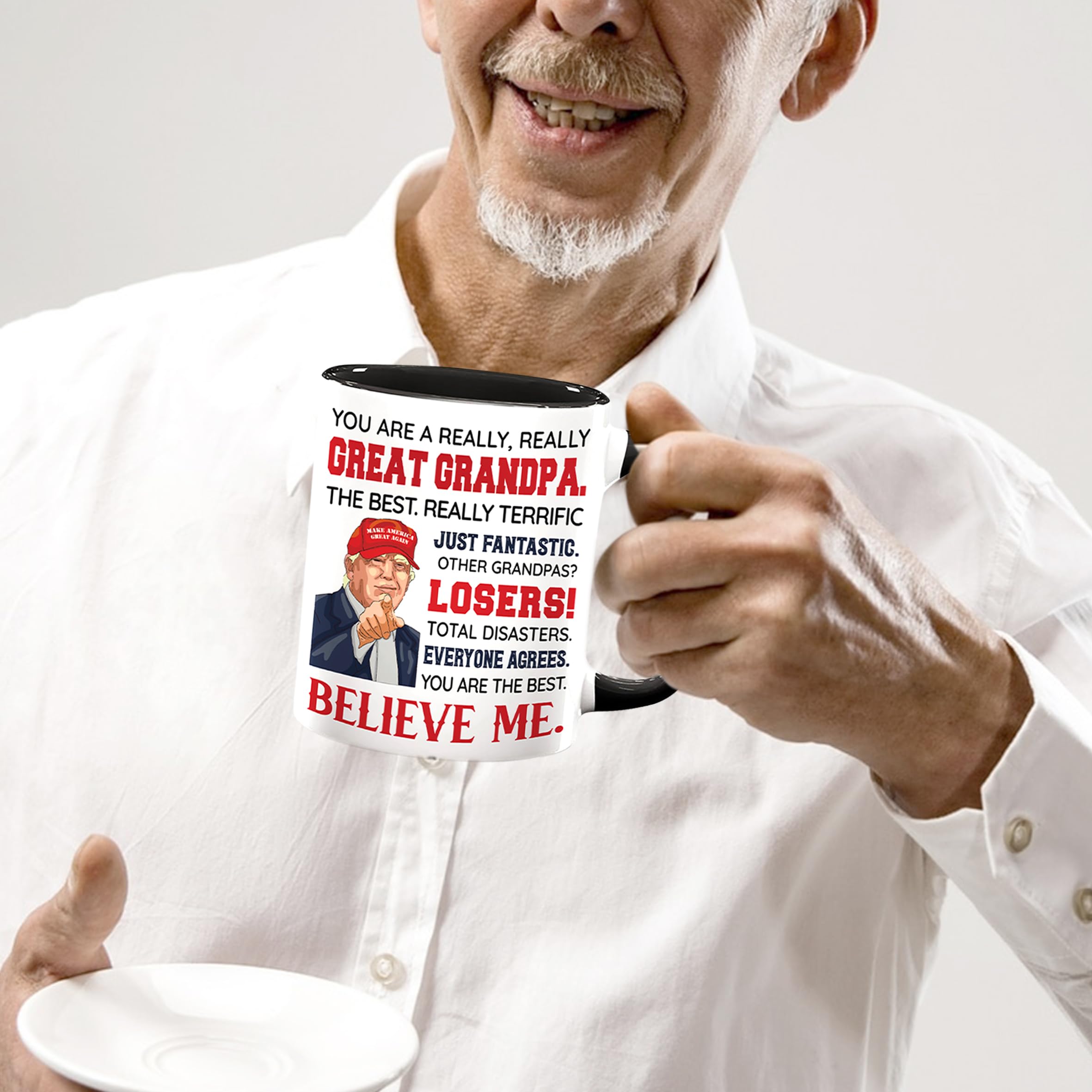 Grandpa Father Day Gift - Grandpa Gifts - Best Grandfather Ever Gifts From Grandchildren - Funny Gift For Grandfather - Father's Day Birthday Christmas Idea - Grandpas Ceramic Mug11 Oz