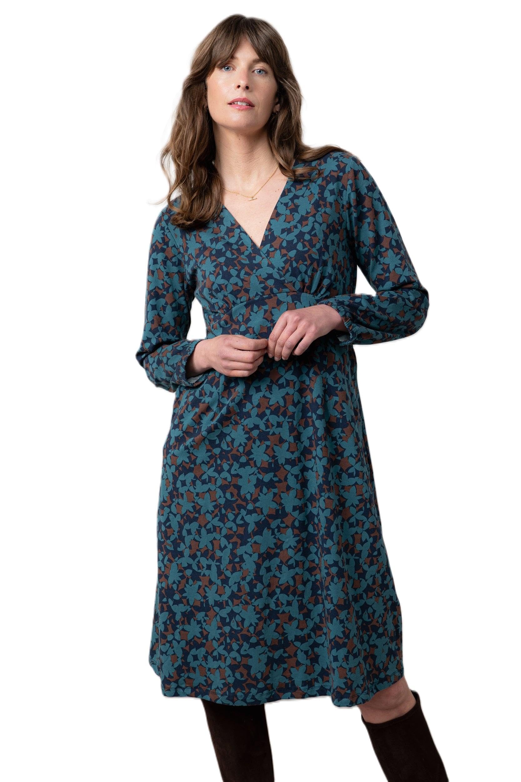 Lily & Me Hazel Crossover Jersey Dress - Navy - Size 12