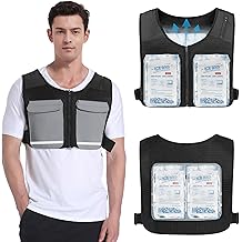 Cooling Vest for Men &amp; Women - Ice Vest with 15pcs Ice Packs Short Cooling Jacket for Hot Weather Summer Work Sports, Adjustable &amp; Reflective