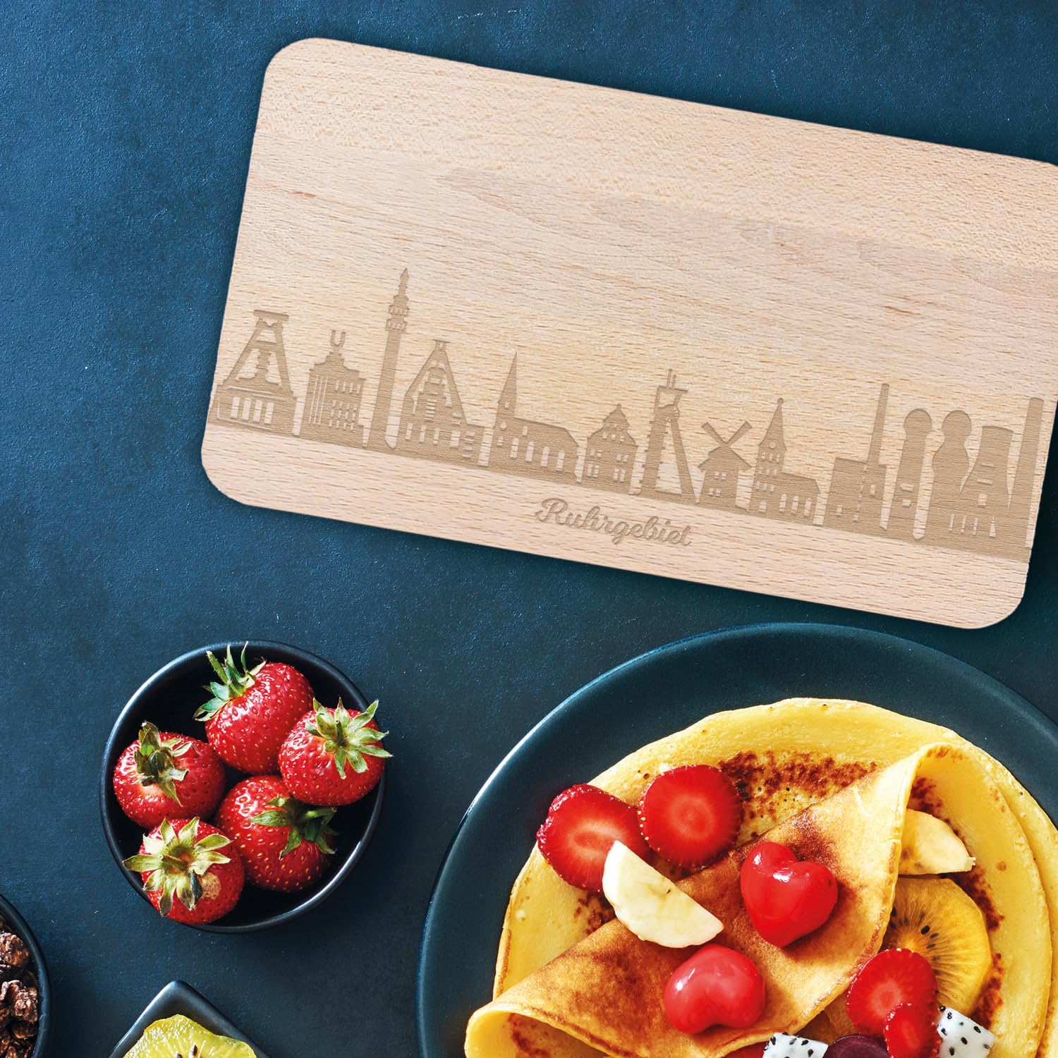 Planche à Petit-déjeuner New York Avec Gravure Skyline – Planche à Pain & Cadeau Pour Les Amoureux De La Ville Et Les Fans De New York – Idéal également Comme Souvenir
