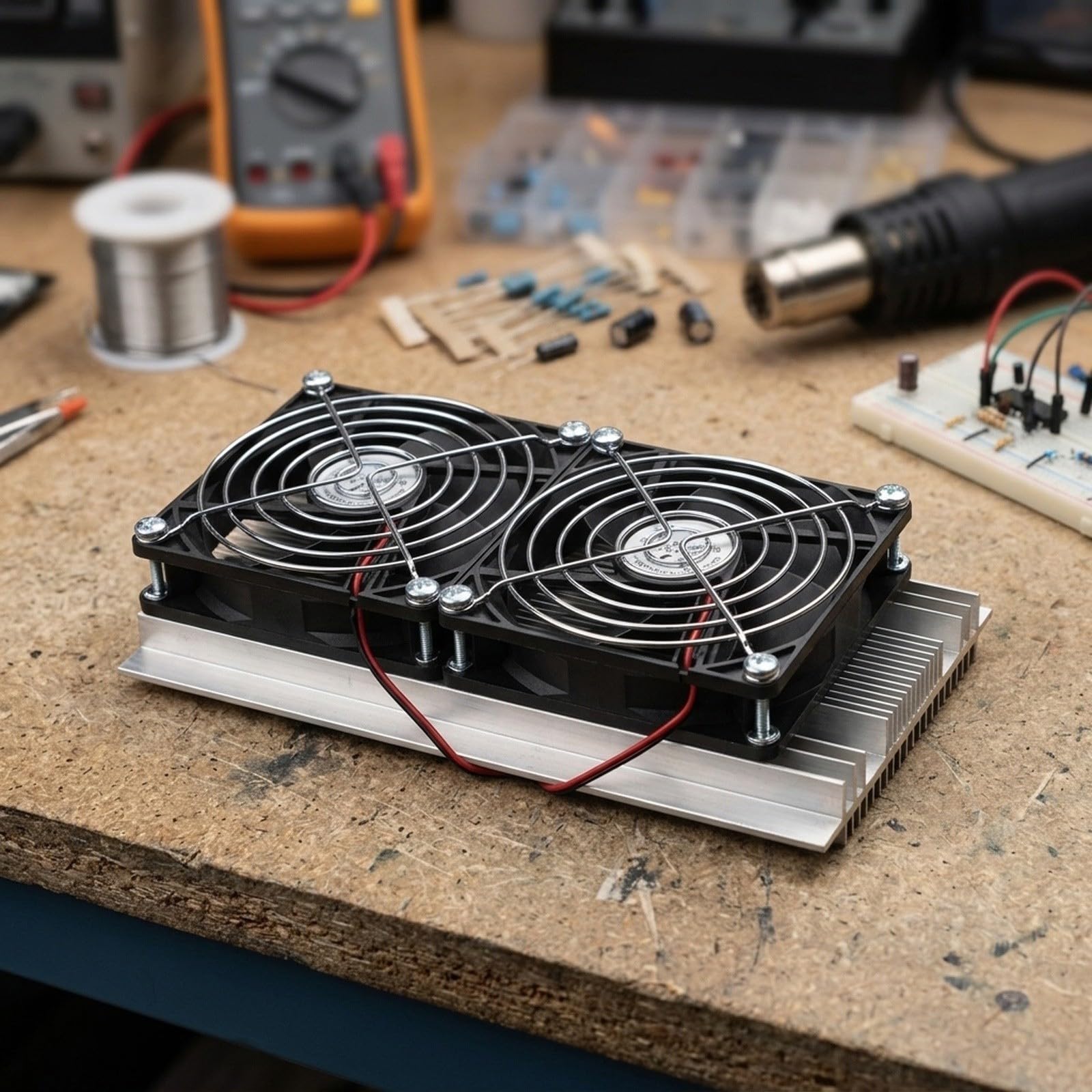 Sistema de refrigeración termoeléctrico Peltier con doble ventilador para bricolaje, 12 V, 144 W, refrigeración semiconductora, silencioso, sin vibraciones, para espacios pequeños de hasta 10 l de
