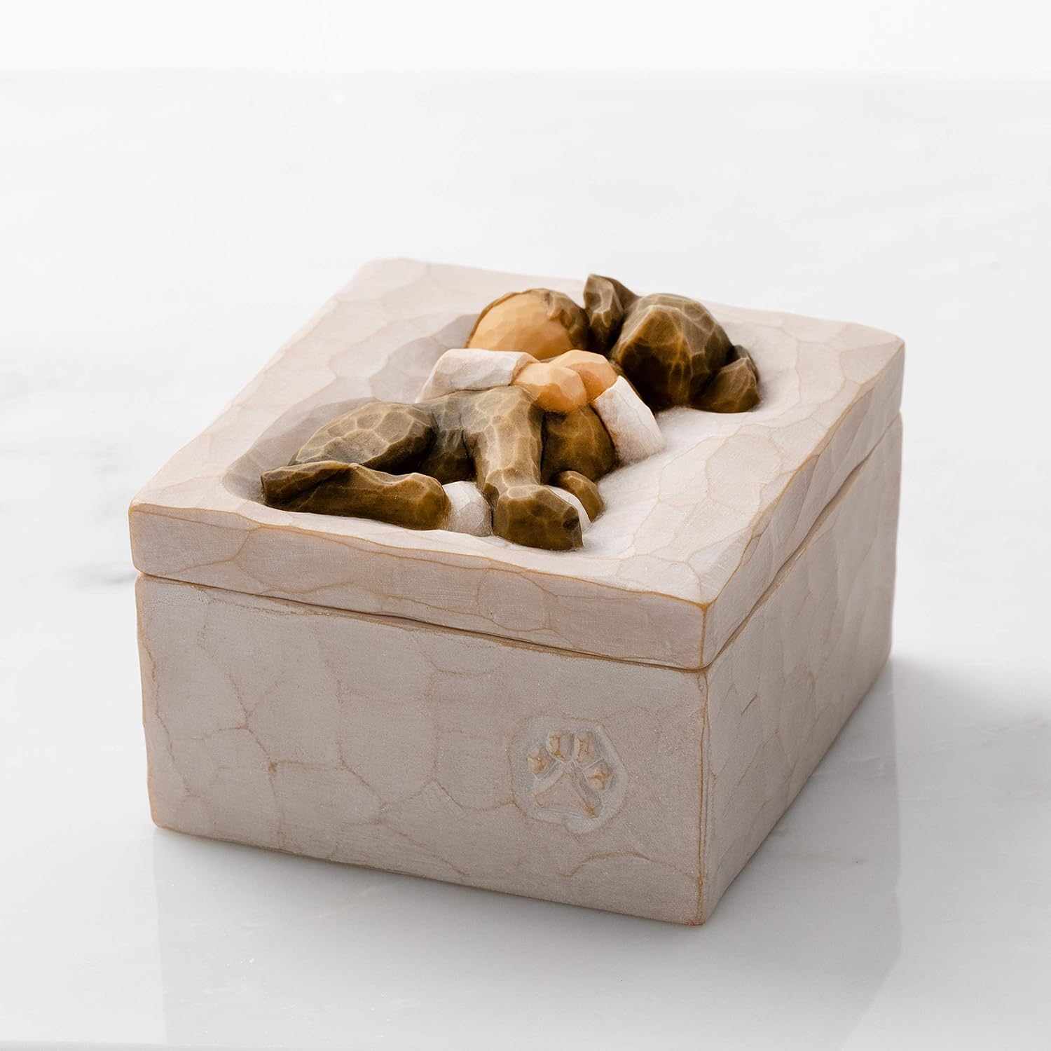 Willow Tree Hug (dark dog), sculpted hand-painted Keepsake Box