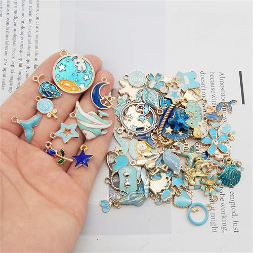 Miniatura 3 de JJG Ventas al por mayor 80 piezas (40 pares) surtido chapado en oro esmalte delicado colgantes colgantes encantos para pendientes fabricación de