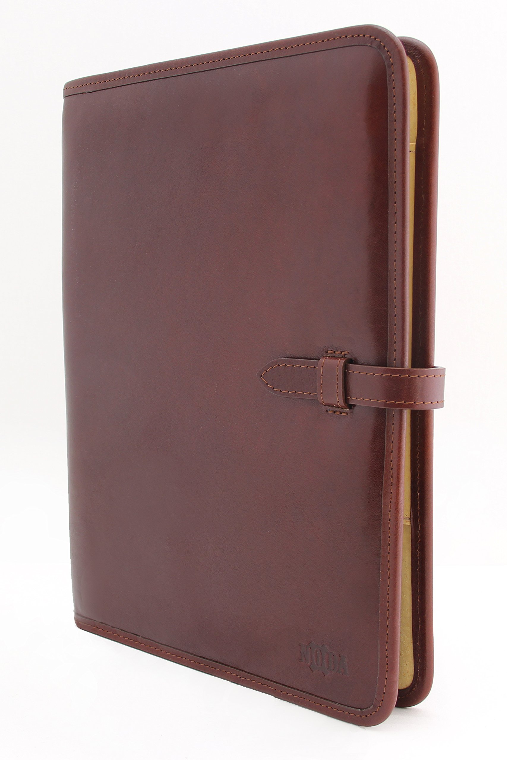 Carpeta de presentación profesional de piel italiana tamaño A4 para conferencias de negocios, carpeta de notas, cartera, funda de escritura marrón
