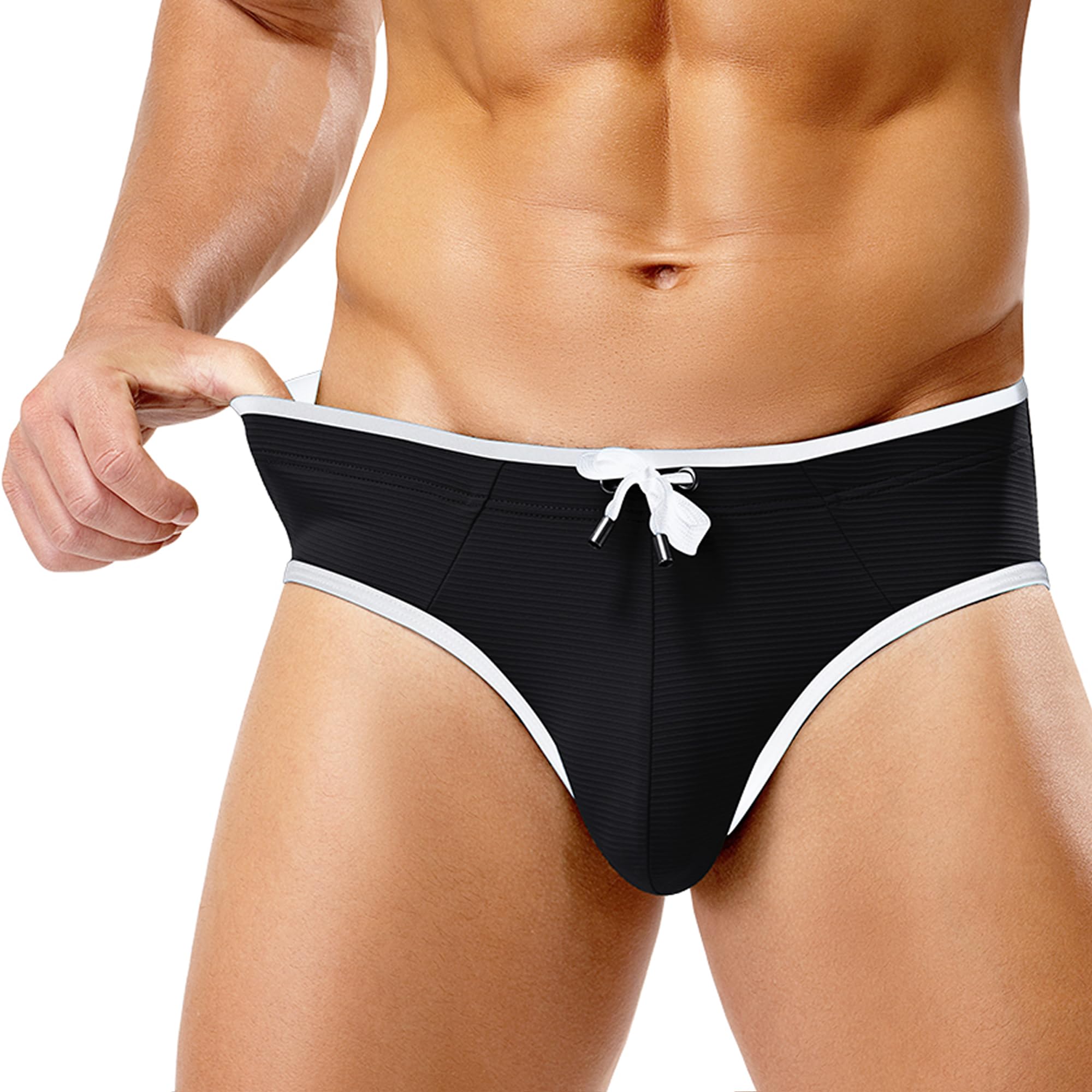 Arjen Kroos Badeslip Herren mit Kordel - Badehose Herren Eng Kurz - Sportliche Badehose für Schwimmen & Strand