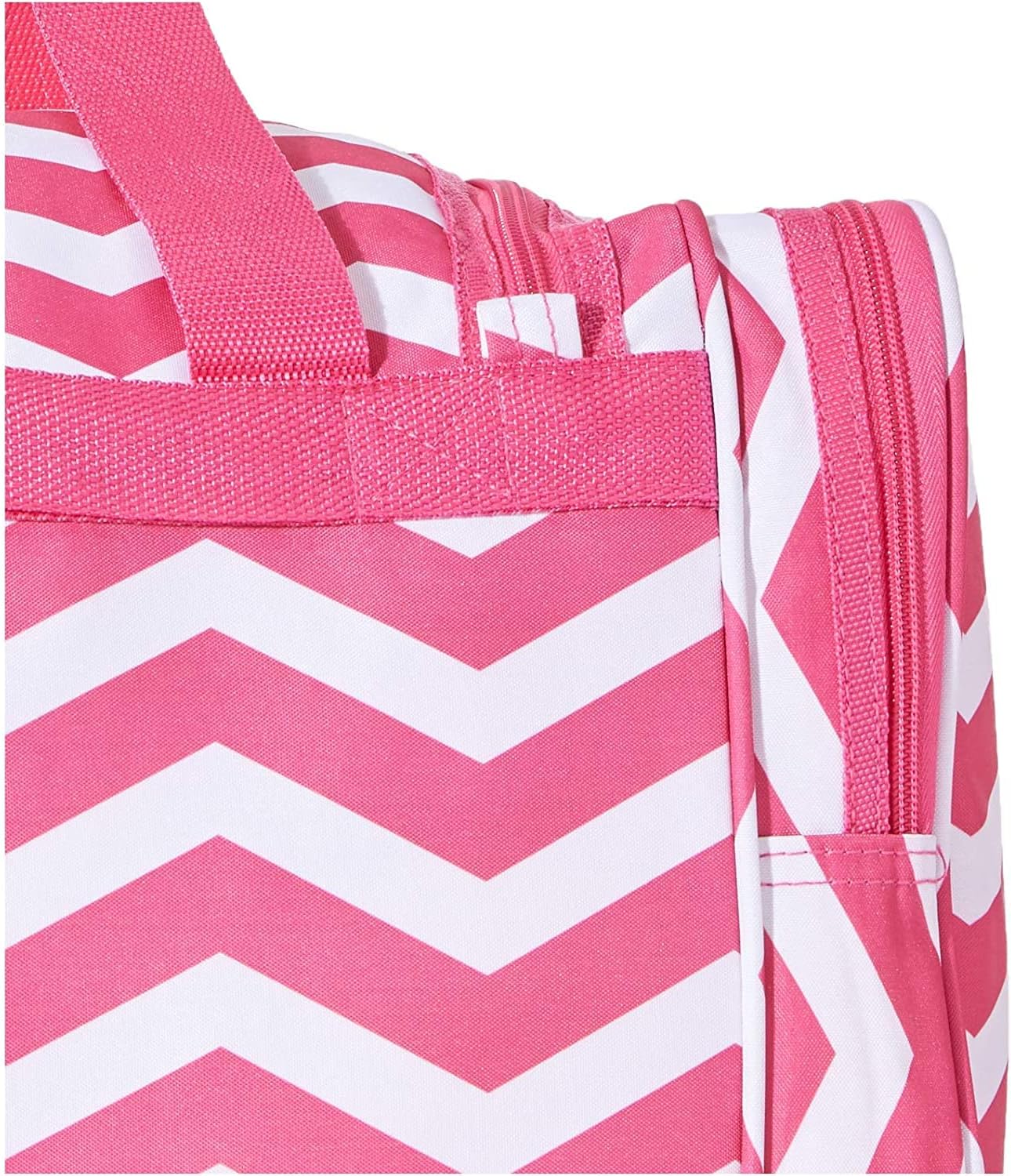 World Traveler Chevron 19-inch Duffel Bag, Fuchsia White